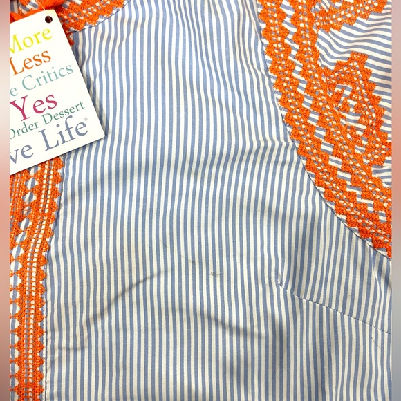 NWT Gretchen Scott Odessa Embroidered Striped Tunic Dress- vacation resort wear - Picture 10 of 10
